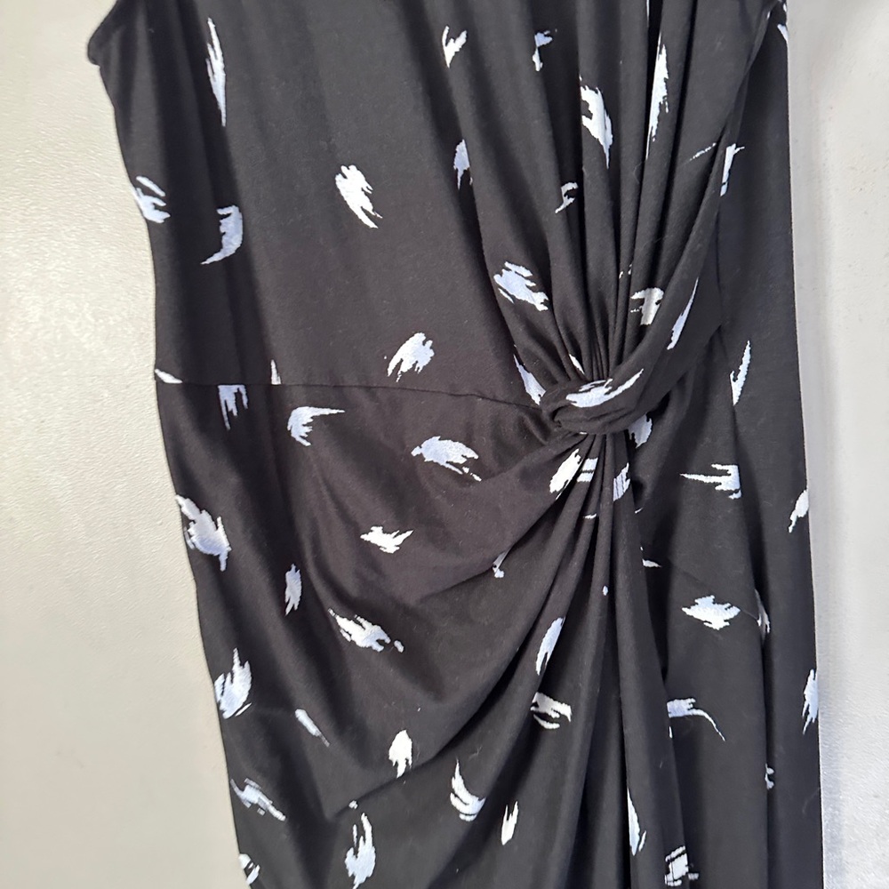 Nine Britton Stitch Fix fitted black printed maxi dress with tie-front detail - Picture 3 of 7
